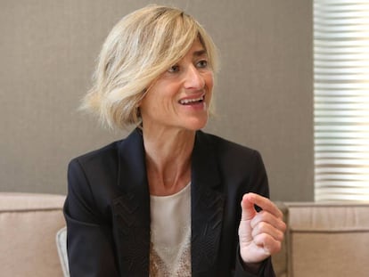 Pilar Zabala durante la entrevista en un hotel de San Sebasti&aacute;n.