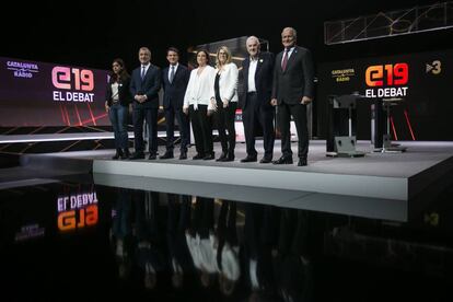 Los candidatos a la alcaldía de Barcelona en el debate de TV3.