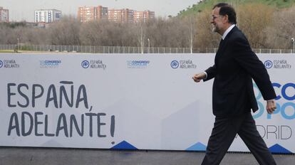 Mariano Rajoy, presidente del Gobierno y del PP, en el congreso del partido.