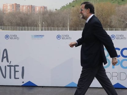 Mariano Rajoy, presidente del Gobierno y del PP, en el congreso del partido.