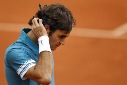 Federer, durante el partido