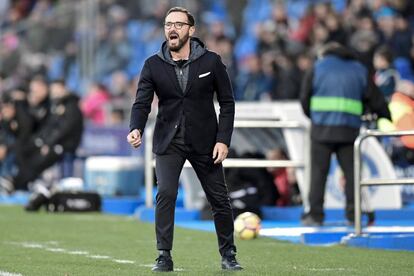Bordalás, durante el Getafe-Valencia.