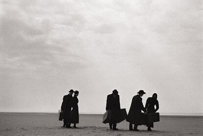 Modelos, en la playa francesa de Le Touquet en 1986.