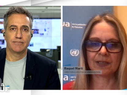 La directora ejecutiva de la UNRWA, Raquel Martí, entrevistada en el programa ¿Y ahora qué?. EPV