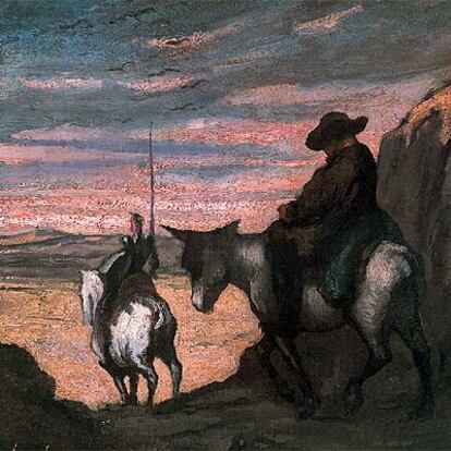 &#39;Don Quijote y Sancho Panza&#39;, óleo sobre tela de Honoré Daumier, del Museo Hammer de Los Ángeles.