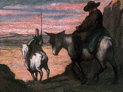 &#39;Don Quijote y Sancho Panza&#39;, óleo sobre tela de Honoré Daumier, del Museo Hammer de Los Ángeles.
