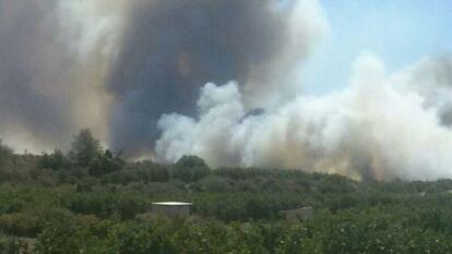 Imagen del incendio de Pedralbes facilitada por el Consorcio Provincial de Bomberos de Valencia.