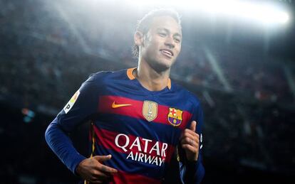 Neymar, en el &uacute;ltimo derbi