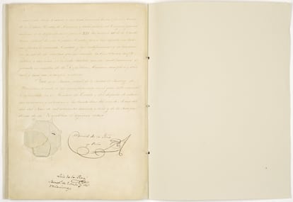 Exchange copy of the Treaty of Guadalupe Hidalgo, which ended the war, signed on February 2, 1848, at Guadalupe Hidalgo city. The document, written in Spanish and English, was given to the United States by Mexico, proving that the Mexican government had ratified the treaty—courtesy of the General Records of the United States Government, National Archives Building, Washington, DC.