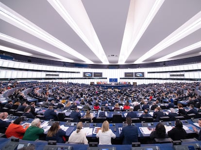 Sesión de votación en la sede del Parlamento Europeo en Estrasburgo, en febrero de 2023.