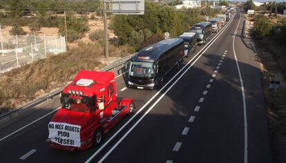 Una manifestación en la N-340.