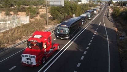 Una manifestaci&oacute;n en la N-340.