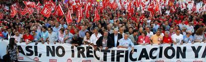 Manifestación de los sindicatos por el centro de Madrid.