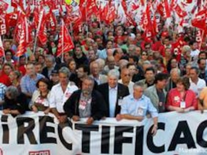 Manifestación de los sindicatos por el centro de Madrid.