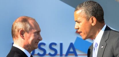 Putin (esq.) e Obama (dir.), em junho.