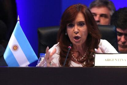 La intervención de la presidenta de Argentina, Cristina Fernández, durante la sesión plenaria de la VII Cumbre de jefes de Estado y de Gobierno de las Américas.