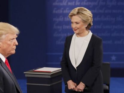 Donald Trump y Hillary Clinton durante el debate