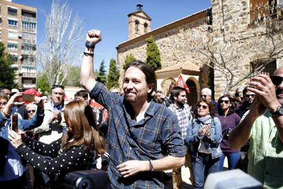 Pablo Iglesias, a la manifestació del Primer de Maig a Puertollano (Ciudad Real).