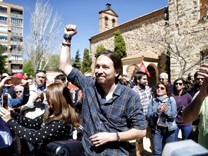 Pablo Iglesias, a la manifestació del Primer de Maig a Puertollano (Ciudad Real).