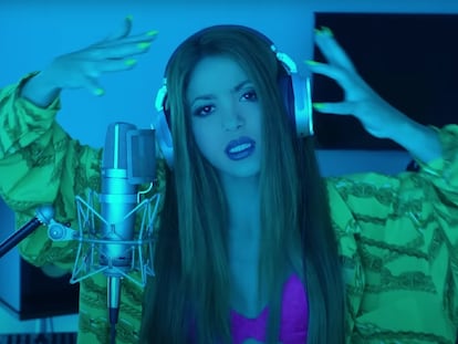 La cantante Shakira en el videoclip de su canción con Bizarrap.