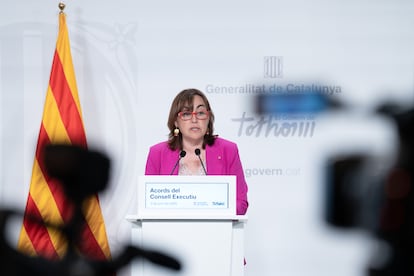 La consejera de Territorio, Vivienda y Transición Ecológica, y portavoz del Govern, Sílvia Paneque, este martes en Barcelona.