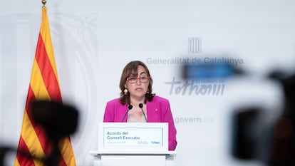 La consejera de Territorio, Vivienda y Transición Ecológica, y portavoz del Govern, Sílvia Paneque, este martes en Barcelona.
