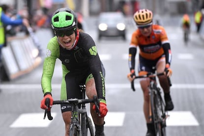 Sheyla Gutiérrez en la carrera Grand Prix Le Samyn,e n Bélgica, este mes de marzo.