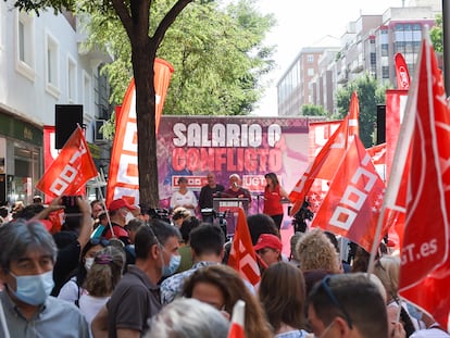 Manifestación celebrada en Madrid el pasado julio para exigir salarios dignos.