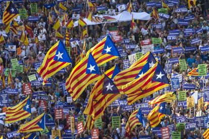 Manifestaci&oacute;n contra los atentados yihadistas en Catalu&ntilde;a.