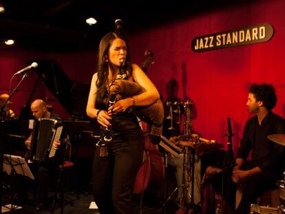 Piping up: Cristina Pato on stage at the Jazz Standard club in New York.