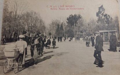 Paseo del embarcadero del Retiro a finales del siglo XIX.