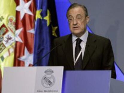 Intervenci&oacute;n de Florentino P&eacute;rez el domingo en la Asamblea de Socios.