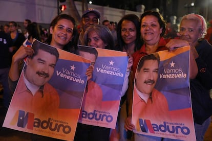 Un grupo de simpatizantes de Maduro en Caracas.