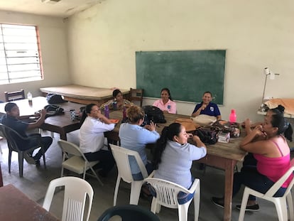 Una sala de clases de la Universidad del Bienestar Benito Juárez, en Tabasco.