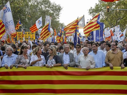 Cabecera de la manifestación de la Diada de 2012.