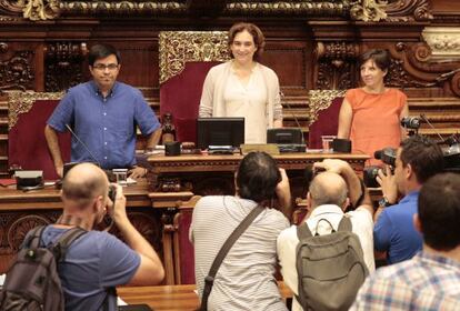 Ada Colau se estrena en el primer pleno de su mandato.