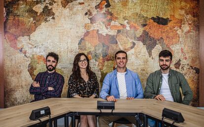 Beñat Espiña, Marguerite Halley, Thomas Trincado y Diego Andrés, fundadores de la plataforma Berba.