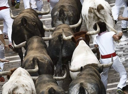 Uno de los encierros de San Fermín.