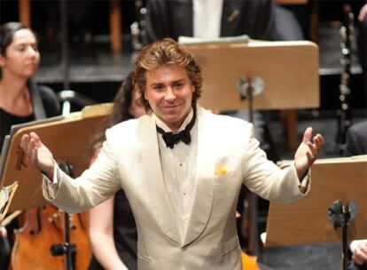 Roberto Alagna, durante su recital en el Teatro Real.