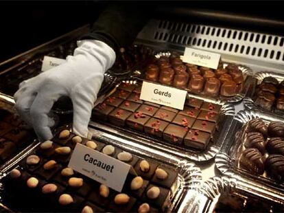 Bombones y pasteles expuestos en la pasada edición del Salón del Chocolate.