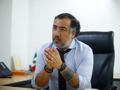 Omar Gómez Trejo, este jueves durante la entrevista en Ciudad de México.