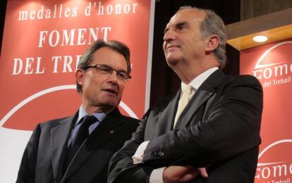 Artur Mas y Joaquim Gay de Montell&agrave;, presidente de Foment.