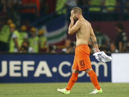 Sneijder tras el partido contra Alemania. 