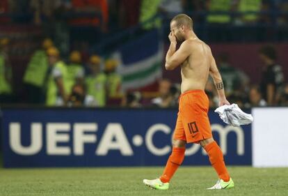 Sneijder tras el partido contra Alemania. 