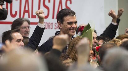 El ex secretario general del PSOE Pedro Sánchez este jueves en Calasparra (Murcia).