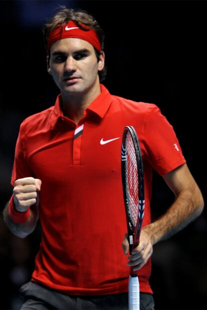 Roger Federer, durante el partido ante Soderling.