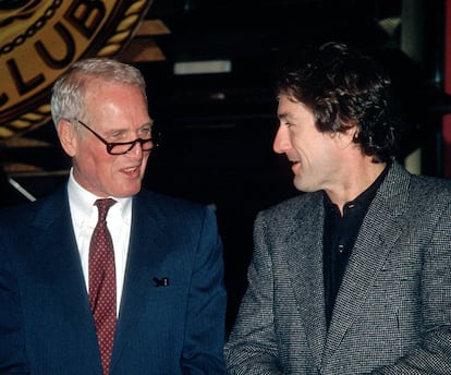 Paul Newman y Robert De Niro en Nueva York en 1990.