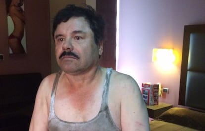 El Chapo Guzmán, tras su detención este viernes.