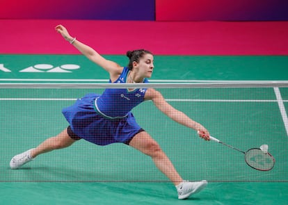 Carolina Marin durante la final del Europeo en Kiev.