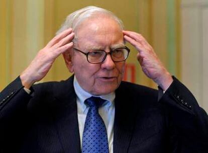 El inversor estadounidense Warren Buffet, ayer en Madrid.